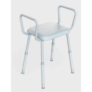 Shower Stool with Arms + PADDED Seat 340mm swl 110kg - Daily Living Products