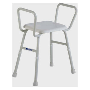 Shower Stool with Arms PADDED Seat Treated Steel 495mm swl 175kg Aspire - Daily Living Products