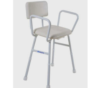 Shower Stool with Arms PADDED Seat + Backrest Treated Steel 495mm swl 175kg Aspire - Daily Living Products