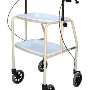 Tray Walker 2 Trays 4 Wheels BRAKES Handle (h) 840-1000mm swl 125kg - Daily Living Products