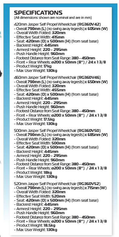 Jasper Self Propelled Wheelchair